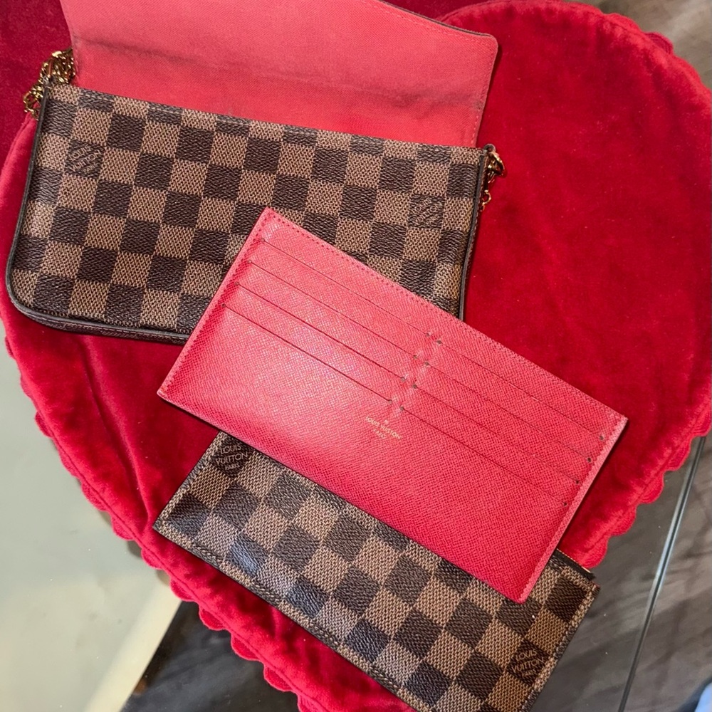Louis Vuitton Brown Damier Ebene Chain Clutch - Picture 6 of 7